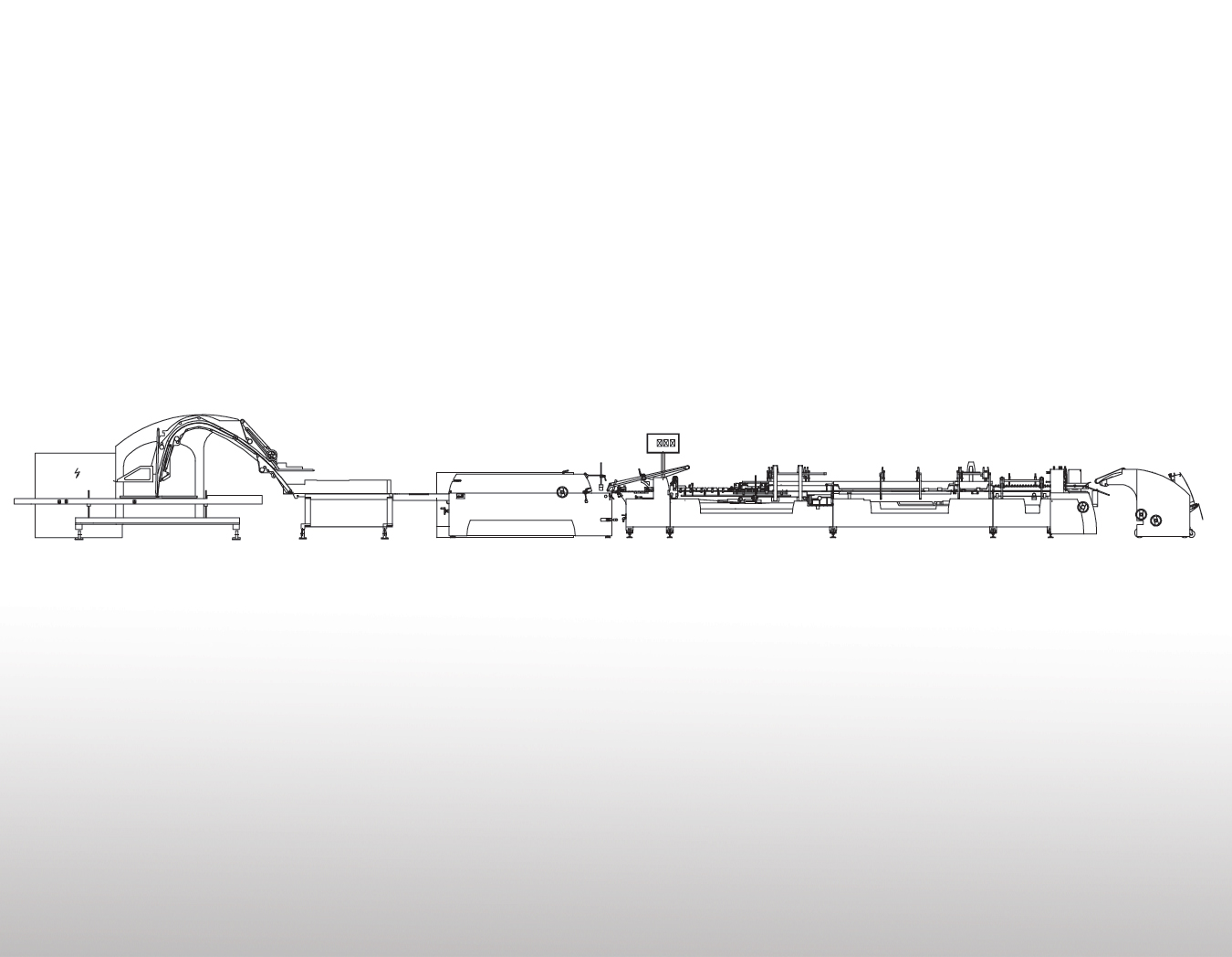 自动糊盒生产线
技术描述：糊盒机自动上料技术
实现从上料、翻转、糊盒到装箱、码垛一气呵成的高自动化生产线，更少的人工参与，每小时可自动打包超过200,000个纸盒 ,提速50%；