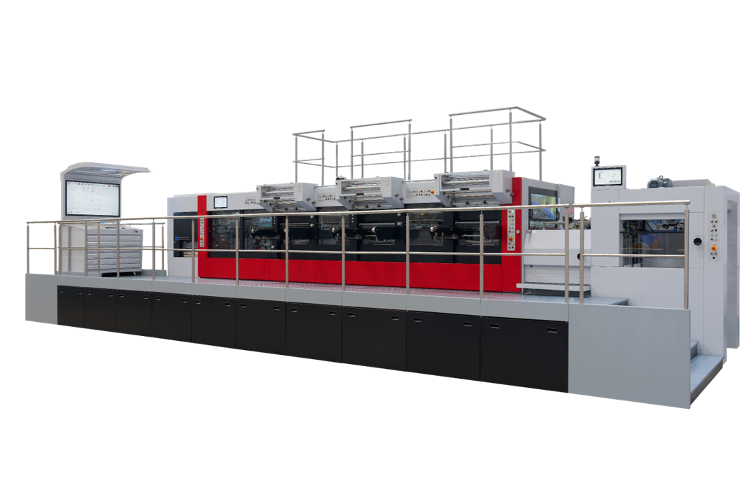 MK3920FFCSB平压平三机组烫金模切机
最高速度6000张/小时,快速换版、一键设定